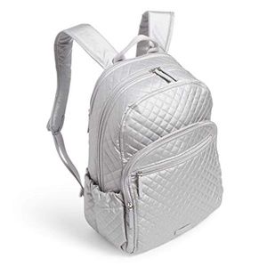 Vera Bradley Campus Backpack & Matching Lunch Bunch Bag - Silver Pearl Color